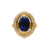 Fairy Princess Black Opal & Diamond Ring