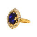 Fairy Princess Black Opal & Diamond Ring