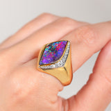 'Pharaoh's Treasure' Black Boulder Opal Ring