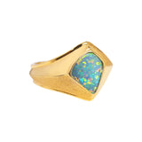 Boulder Opal & 18K Gold Ring