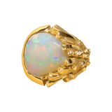 Light Opal, Diamond & 18K Gold Ring