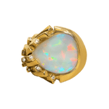 Light Opal, Diamond & 18K Gold Ring