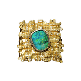 Boulder Opal, Diamond, 18K Yellow & White Gold Ring
