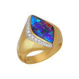'Pharaoh's Treasure' Black Boulder Opal Ring