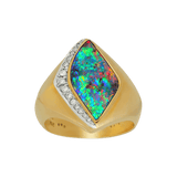 'Pharaoh's Treasure' Black Boulder Opal Ring