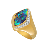 'Pharaoh's Treasure' Black Boulder Opal Ring