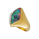 'Pharaoh's Treasure' Black Boulder Opal Ring