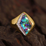 'Pharaoh's Treasure' Black Boulder Opal Ring