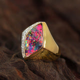 'Pharaoh's Treasure' Black Boulder Opal Ring