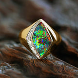 'Pharaoh's Treasure' Black Boulder Opal Ring