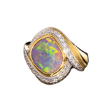 Classic & Classy Opal & Diamond Ring