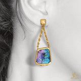 Boulder Opal & 18K Gold Earrings