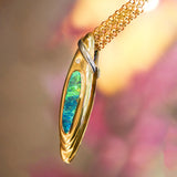 Boulder Opal, 18K Gold & Platinum Necklace