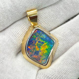 Rainbow Boulder Opal Pendant