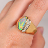 Bright Flash Crystal Opal Ring