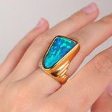 Boulder Opal Waterfall Ring