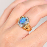 Laser Blues Opal Ring