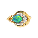 Black Opal, Diamond, 18K Gold & Platinum Ring