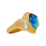 Boulder Opal, Diamond, 18K Gold & Platinum Ring