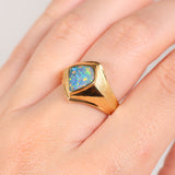 Boulder Opal & 18K Gold Ring