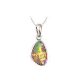 Dark Crystal Opal & Sterling Silver Pendant