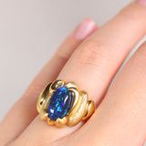 Black Opal Dragon Egg Ring