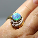 Vivid Black Opal Ring