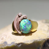 Vivid Black Opal Ring