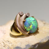 Vivid Black Opal Ring