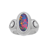 Jigsaw Pattern Opal Ring