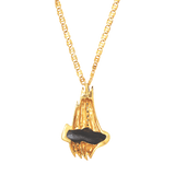 Black Boulder Opal, Diamond & 18K Gold Necklace