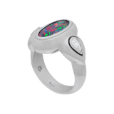 Jigsaw Pattern Opal Ring